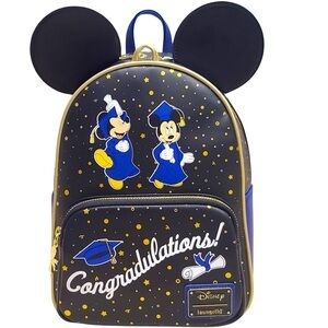 Loungefly Disney Graduation Backpack -‎ Black and Blue